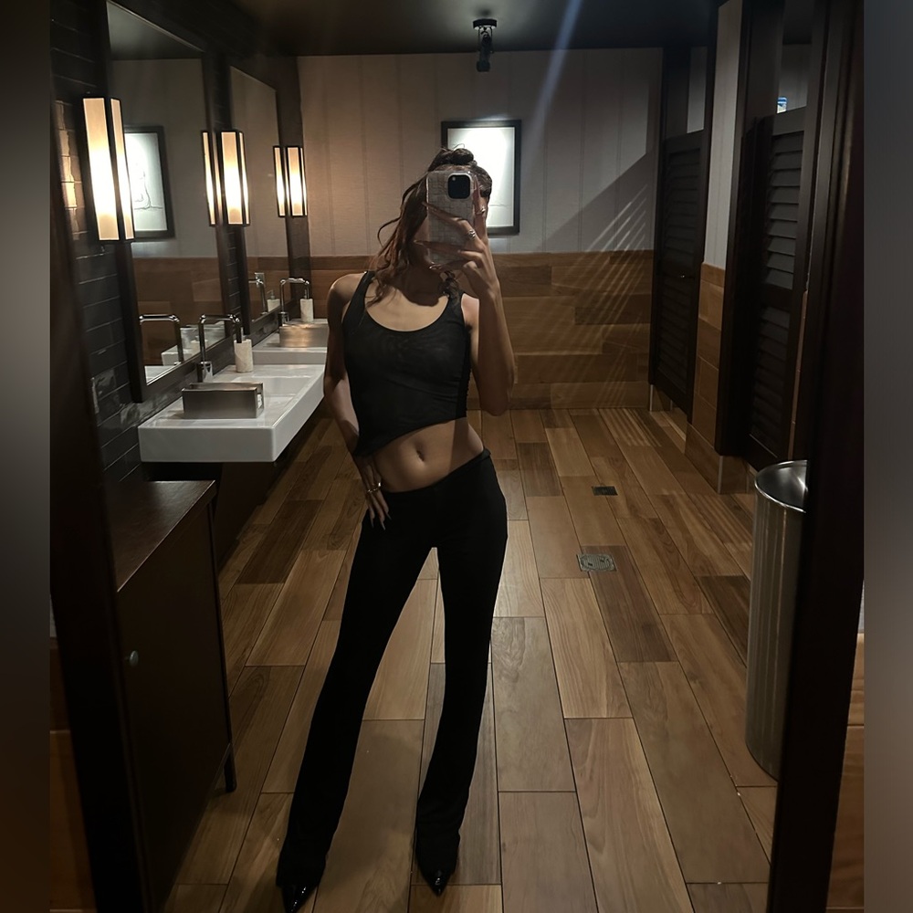 Fashion Nova Diana Asymmetrical Mesh Pant Set